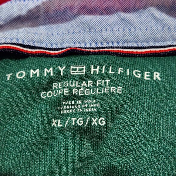 Tommy Hilfiger Polo Shirt Size XL Green Regular Fit New - Picture 5 of 8